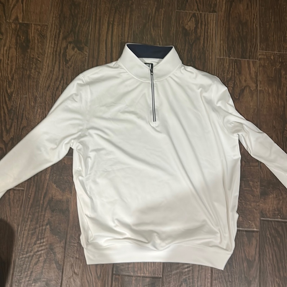 White large FJ long sleeve golf polo